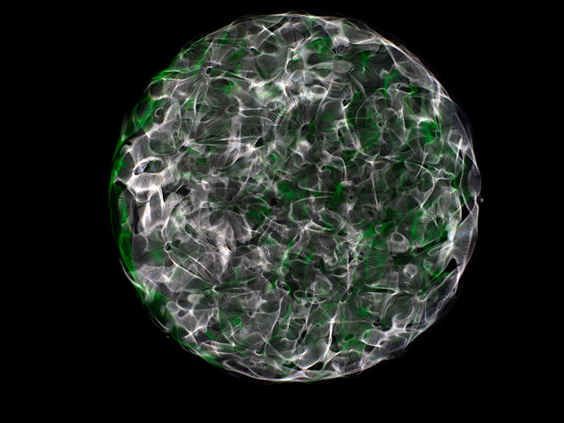 Underwater underwater study composed with surface ripples and nasa in silver light