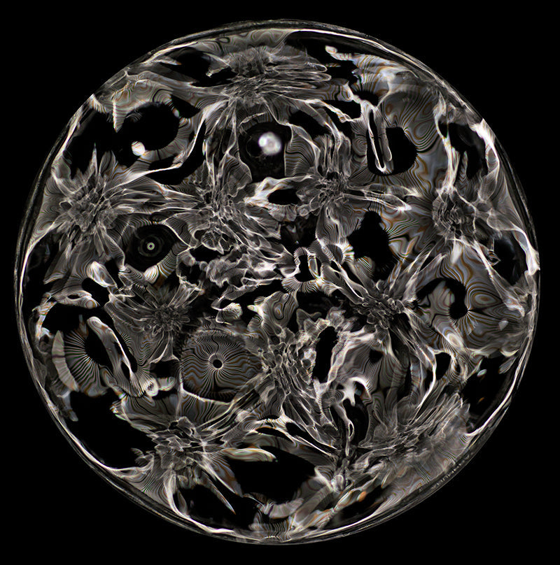 Underwater quiet still life composed with quiet eddies in deep shadow
