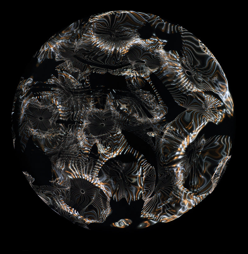 Underwater underwater study composed with surface ripples and photography in warm shadow