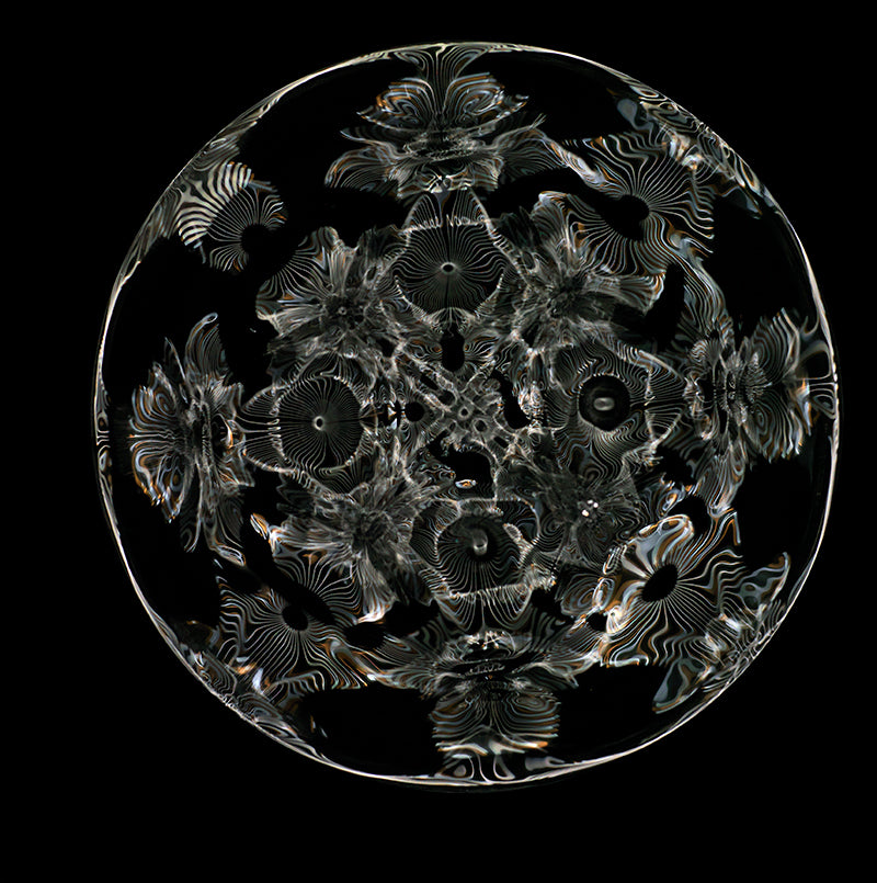 Underwater still life settling underwater with soft refraction in silver light