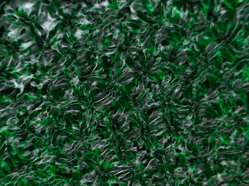Wave nodes underwater in pale light with nodal lines