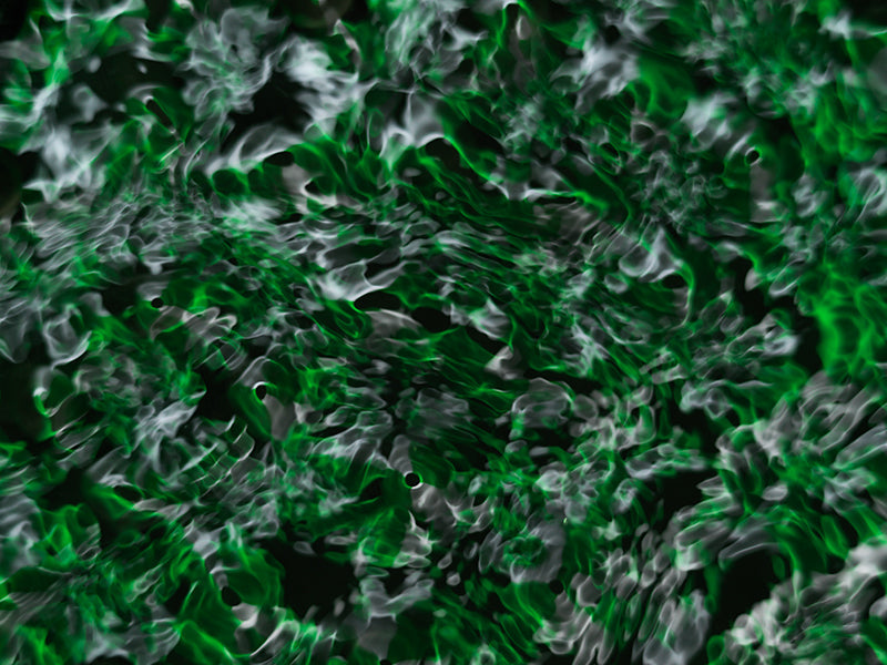 Underwater wave nodes rising with nodal lines and soft light