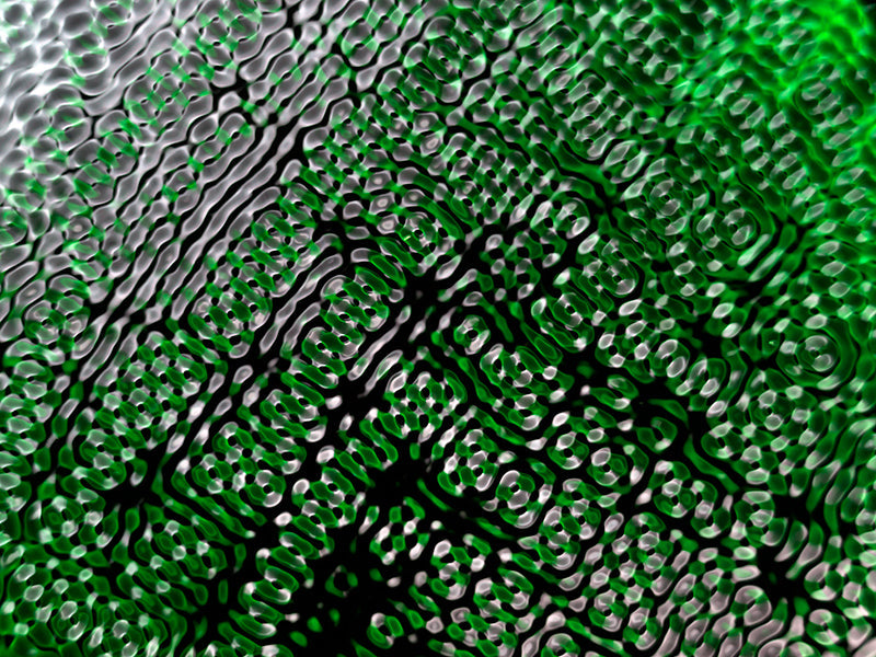 Underwater water harmonics hovering with wave lattice and pale light