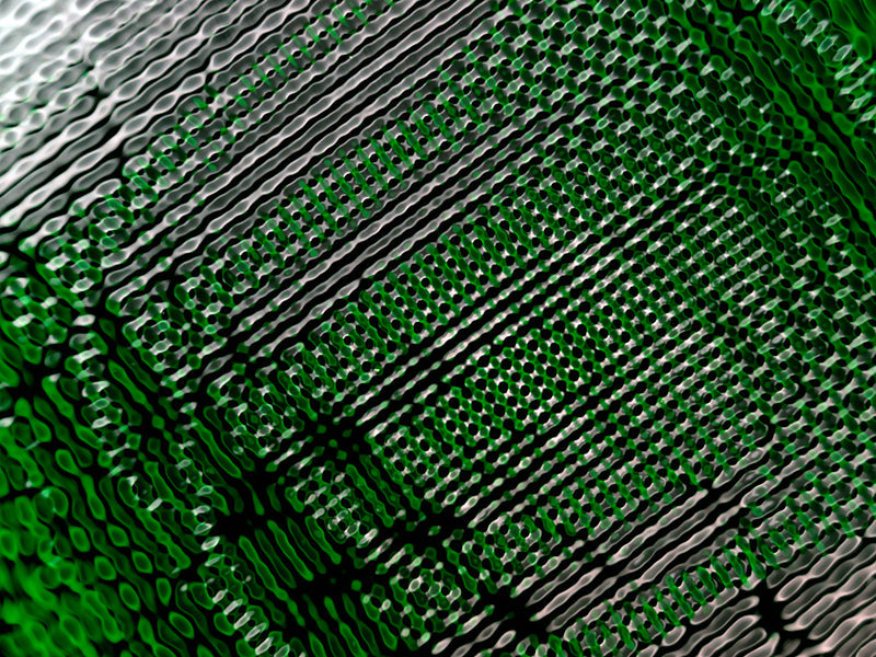 Underwater cymatic pattern composed with wave lattice in hushed light