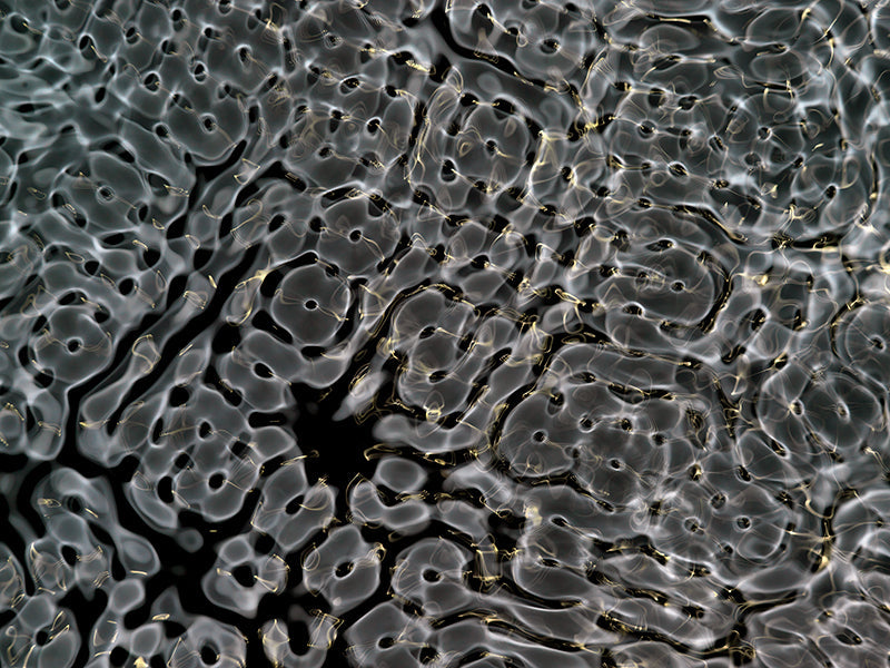 Underwater underwater study with quiet eddies and wave set in cool shadow