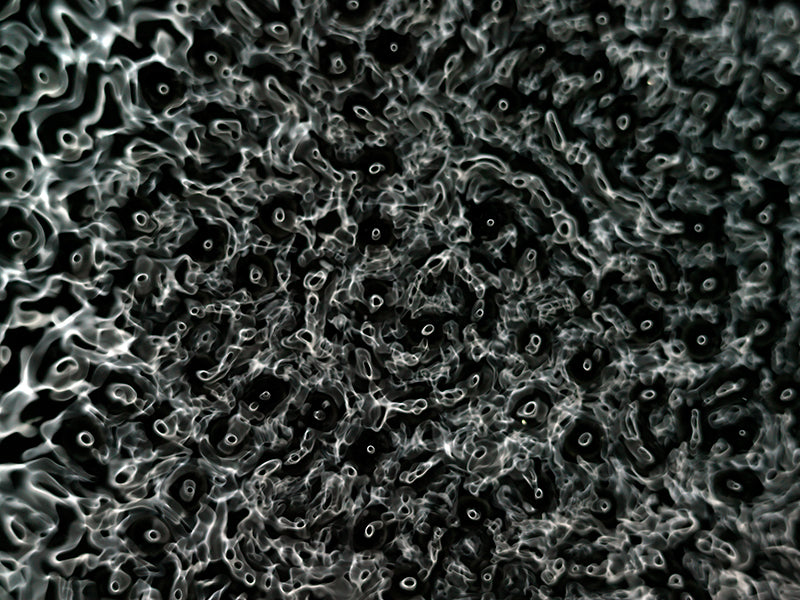 Underwater water harmonics curving with nodal lines and warm shadow
