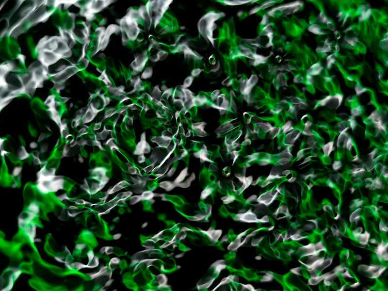Water harmonics held underwater with wave lattice and warm shadow