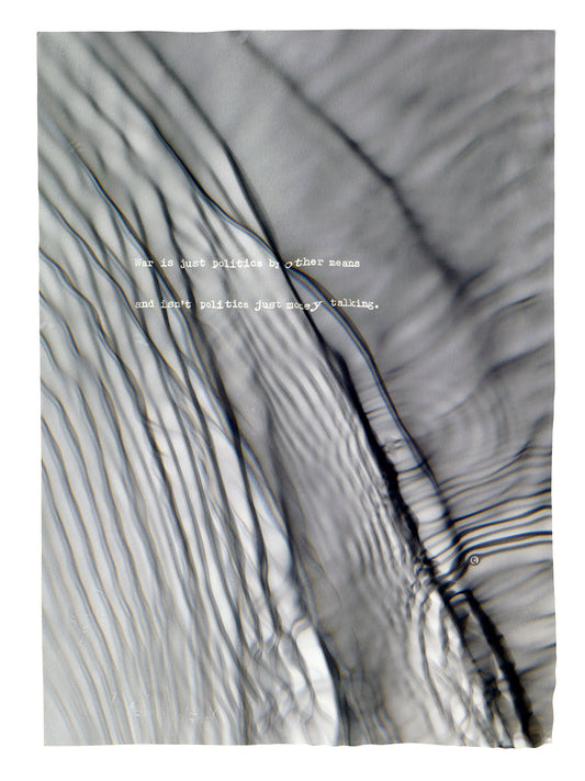 typewritten text on silver gelatine paper, still life from offshore recordings, crafted underwater, shadow play.